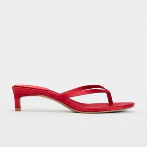 Zara red kitten heel slippers